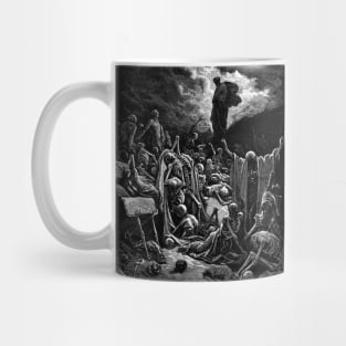 The Vision of the Valley of the Dry Bones - Gustave Doré, La Grande Bible de Tours, Aesthetic, Gothic, Metal Mug